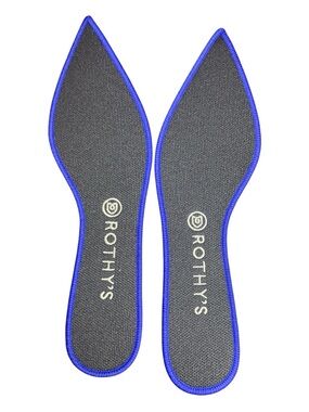 Rothys The Point Insoles size 11.5 black royal blue stitch